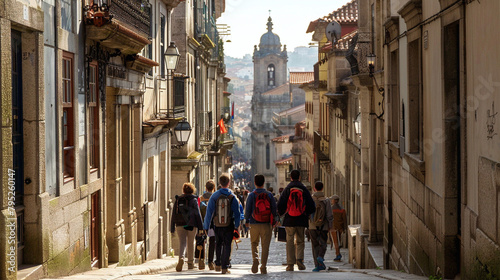Way Of St. James | Arrival Of The Pilgrims In Santiago De Compostela | Religious Tourism And Spiritual Journey