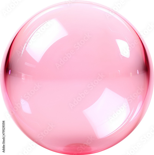 clear pink bubble isolated on white or transparent background,transparency
