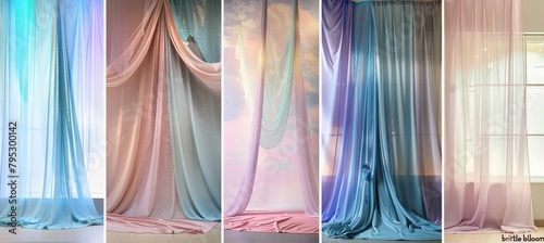 Shimmering ethereal background with sheer fabric overlay for brittle bloom concept