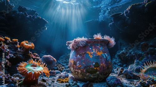Coral Polyp Symphony A Weathered Ceramic Vessels Underwater Reinvention