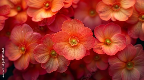 A close-up photograph of red primroses.