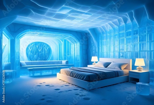 Comic style a detailed 8k vision of an ice hotel w (10)