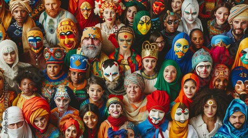 Illustrate the beauty of multiculturalism and inclusivity with images depicting a diverse group of people from different ethnicities and backgrounds, celebrating unity and diversity.