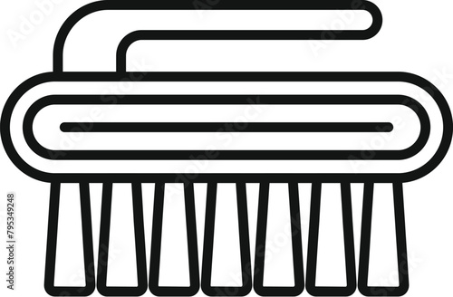 Cleaning handle brush icon outline vector. Domestic service. Plastic tool
