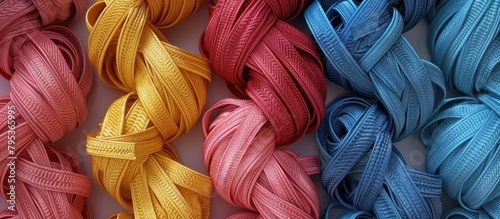 Neatly Organized Hair Ties A Vibrant D Rendering of Essential Hair Care Accessories