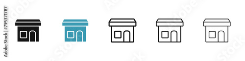 Store line icon set. small retail business shop line icon. online marketplace sign for Ui designs.