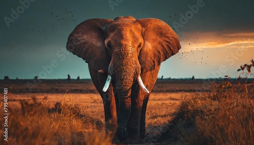 big elephant on the plains of the africa ai generated image