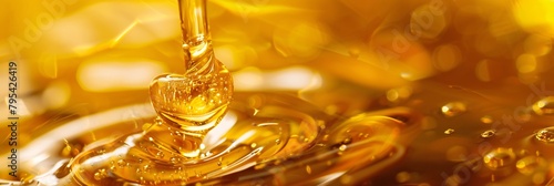 Indulge in the golden luxury of liquid honey, its viscous flow inviting you to savor the essence of pure indulgence