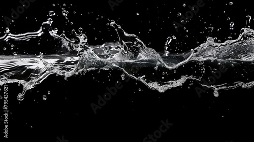 b'Black and white water splash'
