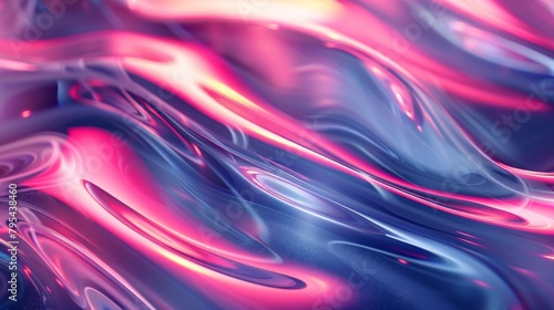 Pink and blue glossy abstract waves.