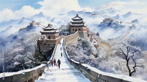 b'The Great Wall of China in Winter'