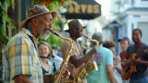saxophone players in the street