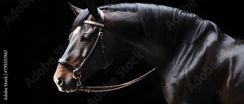 Horse in a black minimalist background