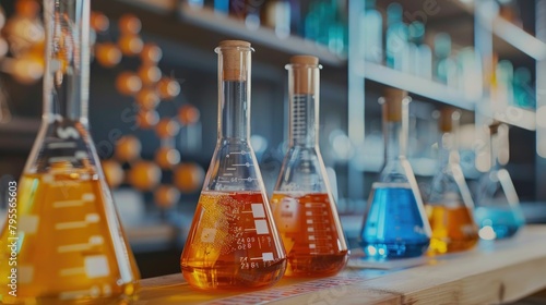 A chemistry set with test tubes and a periodic table, focusing on science education