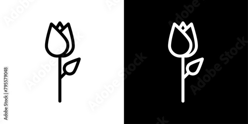 Dutch Tulips and Floral Designs Vector Icons
