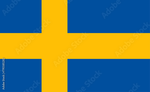 Swedish flag vector illustration. The national flag of Sweden.