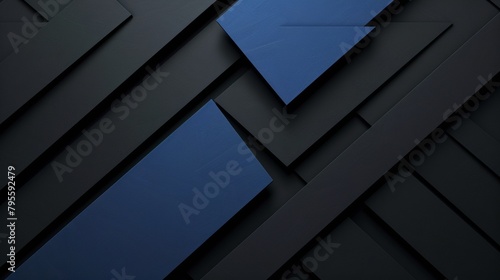 Modern abstract geometric background with blue and black shapes