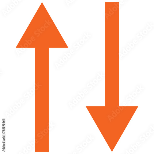 down up orange arrows icon