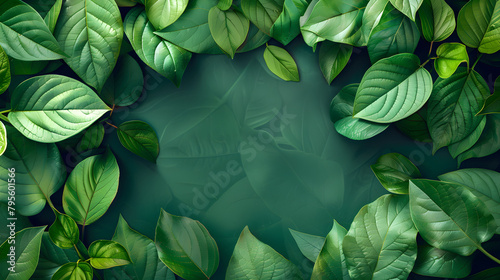 Green leaves eco-friendly background with place for text, concept of ecology and healthy environment.