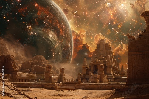 Ancient spacefaring civilization powered by harnessed stardust. ,a background.