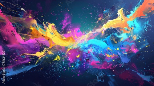 Dynamic abstract splash of colors for creative advertising and covers