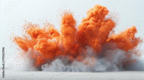  A large number of orange and white plumes rising from a fire hydrant during the daytime