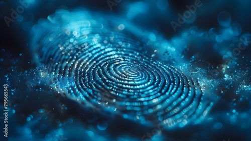 Digital biometric fingerprint scanning for surveillance and security purposes. Concept Biometric Security, Fingerprint Scanning, Surveillance Technology, Identity Verification, Digital Authentication
