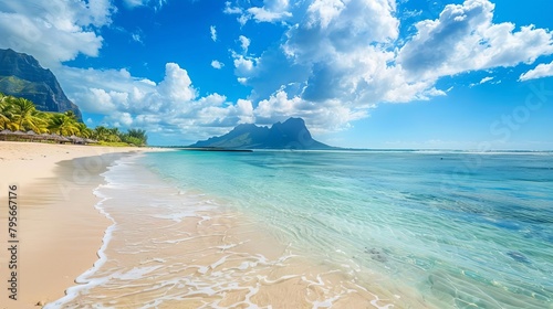pristine white sandy beaches of mauritius island tropical paradise landscape