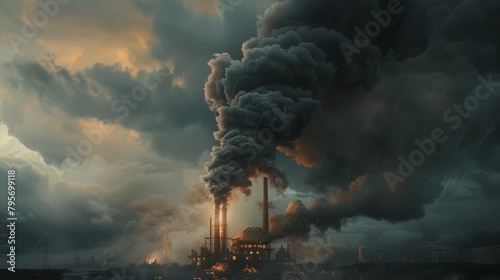A monstrous furnace, spewing black smoke into the atmosphere, represents the relentless burning of fossil fuels, a major culprit in Earths rising temperatures