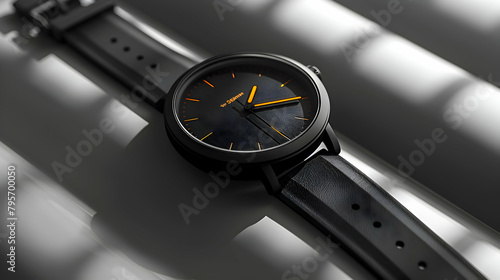 A simple geometric representation of a minimalist watch with a sleek design