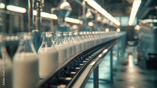 Modern Dairy Plant: Automated Milk Bottling Production Line
