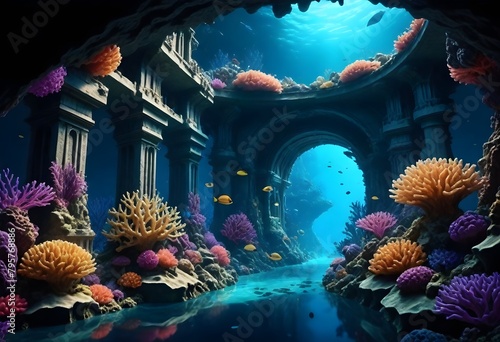 Fantasy a hyperrealistic 8k underwater coral city (2)