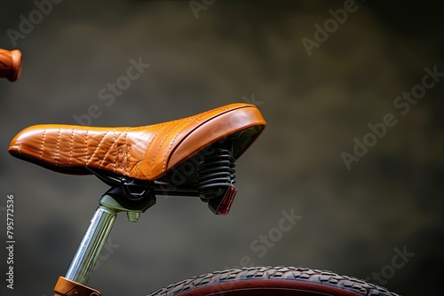 bicycle saddle. bicycle seat. bicycle spare parts on a black background. close-up