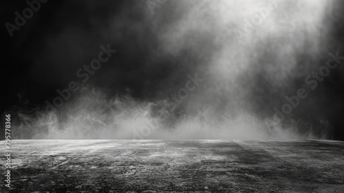 Atmospheric scene with a misty spotlight on a textured surface, ideal for product display