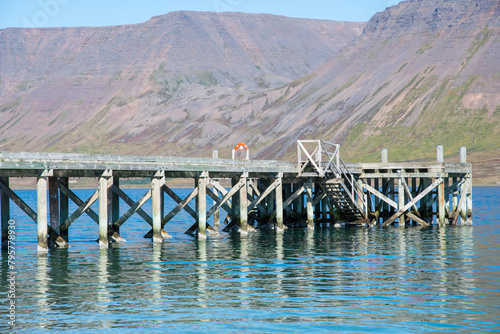 Holtsfjara pier in Onundarfjordur in the icelandic westfjords