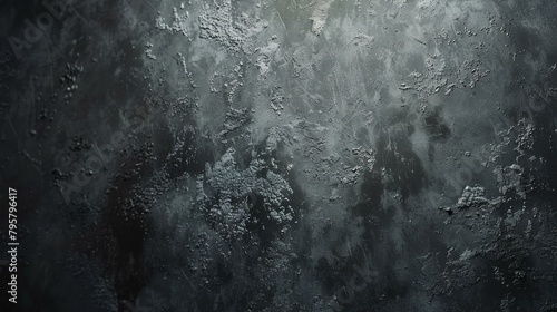 Black metal background with scratches and cracks. Close-up image.