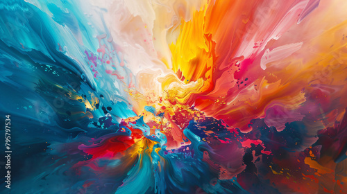Dynamic Energy: Contemporary Abstract Painting with Bold, Vibrant Colors