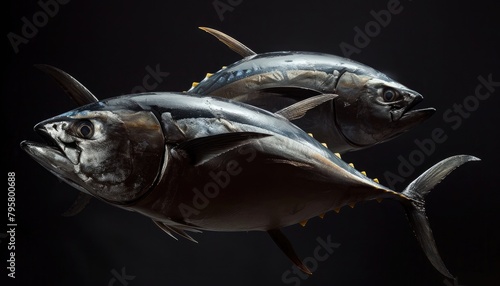 A striking mackerel fish set against a bold black background. Exquisite simplicity. 🐟✨