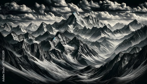 black and white background mountain