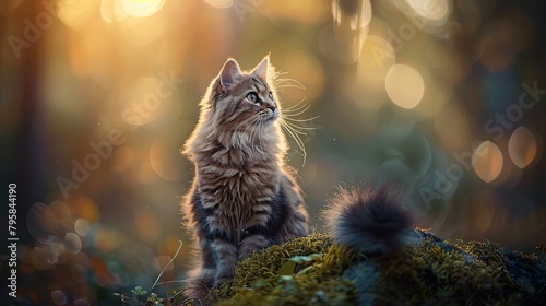 Cat Use macro photography, blurred backgrounds (bokeh), and a focus on intricate details. Use natural lighting to capture the subjects, authentic and flattering light