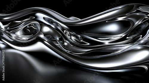 Abstract high quality dark glass background with restless dynamic waves and turbulence