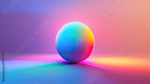 colorful rainbow gradient with invisible neon sphere shape underneath the surface, simple minimal, perfectly smooth texture