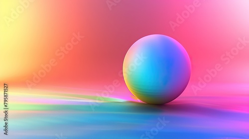 colorful rainbow gradient with invisible neon sphere shape underneath the surface, simple minimal, perfectly smooth texture