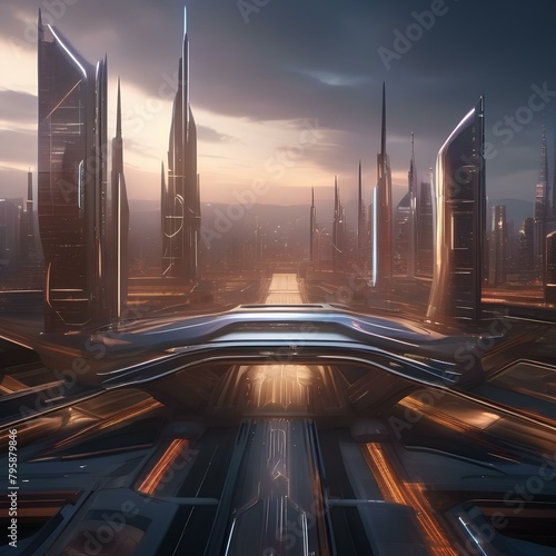 A futuristic city skyline pulsating with light and energy, as if alive with motion and vitality4