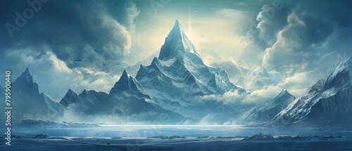 Ad depicting a snowy mountain peak alongside a mythical ice kingdom, drawing parallels to the importance of preserving cold habitats