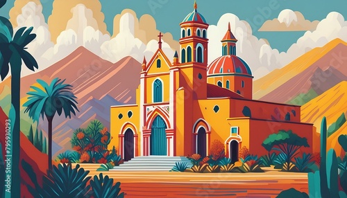iglesia de pueblo de México.