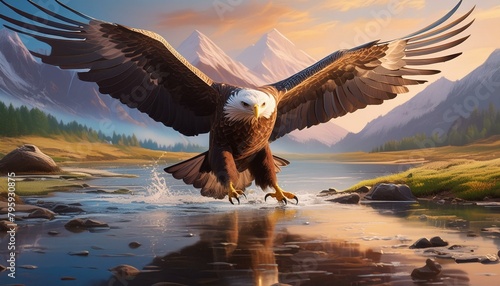  the majestic eagle as it stealthily stalks its prey, a masterclass in patience and determination."