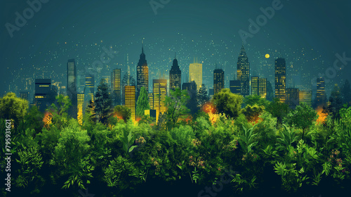 ecology city info graphic elements,vector background.