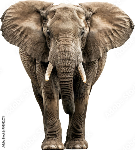 African elephant standing facing forward