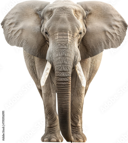 African elephant with large ears and tusks